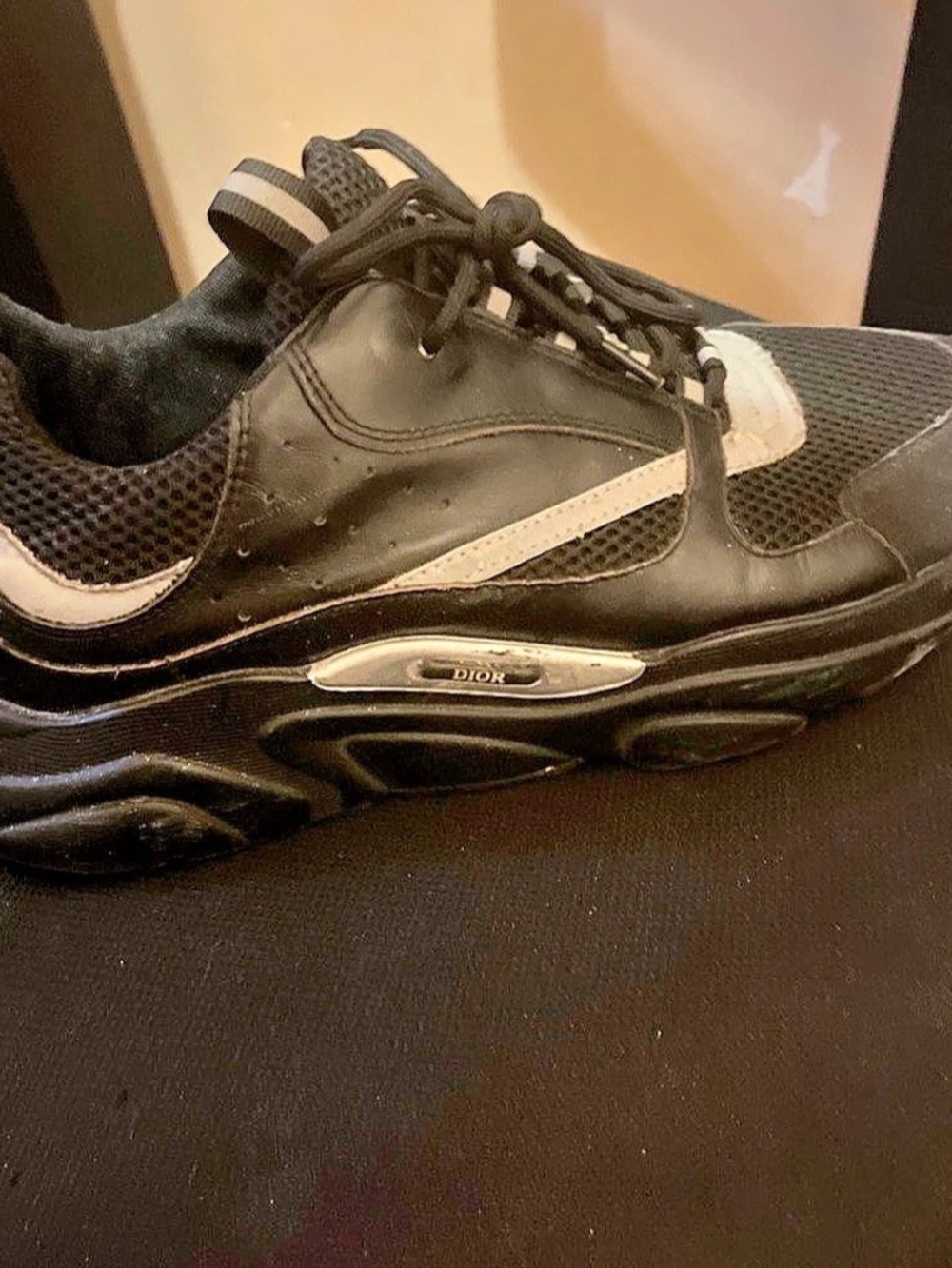 Dior B22 Black Reflective & Gray Sneakers